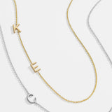 Maya Brenner Asymmetrical Custom Initial Necklace - Two Characters