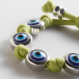 Eyes Open Evil Eye Paracord Bracelet  - Olive Green