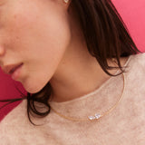 Stacey Cubic Zirconia Collar Necklace - Toi et Moi