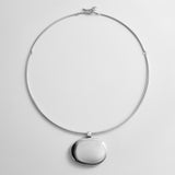 Brandy Pendant Collar Necklace - Silver