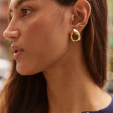 Meryl Semi-Precious Statement Stud Earrings  - Tiger's Eye