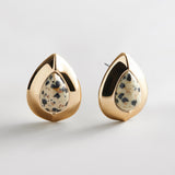 Meryl Semi-Precious Statement Stud Earrings  - Dalmation