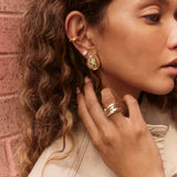 Meryl Semi-Precious Statement Stud Earrings  - Dalmation