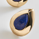 Meryl Semi-Precious Statement Stud Earrings  - Lapis