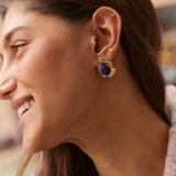 Meryl Semi-Precious Statement Stud Earrings  - Lapis