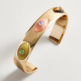 Evil Eye Semi-Precious Cuff Bracelet - Warm Tones