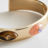 Evil Eye Semi-Precious Cuff Bracelet - Warm Tones