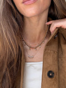 Joelle Pisa Beaded Necklace - Teardrop Bezel