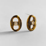 Thalia Resin Mariner Earrings  - Tiger's Eye