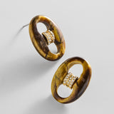Thalia Resin Mariner Earrings  - Tiger's Eye