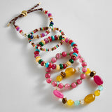 Darcy Semi-Precious Beaded Bracelet Set - Burgundy Multi