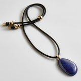 Chase Semi-Precious Pendant Necklace - Dark Blue