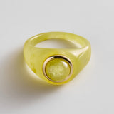 Bold Idea Chunky Statement Ring - Jade/Jade