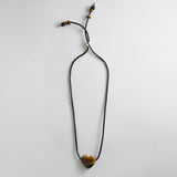 Millie Semi-Precious Heart Cord Necklace - Tiger's Eye