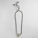 Millie Semi-Precious Heart Cord Necklace - Dalmation Jasper