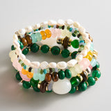 Darcy Semi-Precious Beaded Bracelet Set - Cool Tones