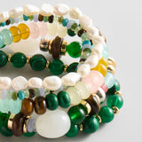 Darcy Semi-Precious Beaded Bracelet Set - Cool Tones