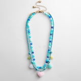 Happy Heart Kids' Beaded Necklace Set - Blue