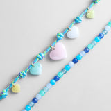 Happy Heart Kids' Beaded Necklace Set - Blue