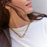 Bubble Letter Custom Paracord Necklace - Taupe/Brown