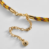 Bubble Letter Custom Paracord Necklace - Yellow/Orange