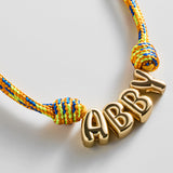 Bubble Letter Custom Paracord Necklace - Yellow/Orange
