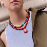 Joyce Semi-Precious Beaded Necklace - Multi Tourmaline