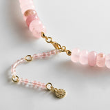 Joyce Semi-Precious Beaded Necklace - Strawberry Quartz