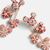 Disney Mickey Mouse Candy Cane Statement Earrings