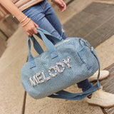 Thready to Go Kids’ Custom Duffle - Crystal Denim/Silver