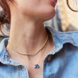 Toi et Moi 14K Gold Custom Birthstone Necklace - Oval & Pear