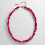 Mini Joyce Semi-Precious Beaded Necklace - Red Chalcedony
