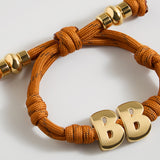 Knotty Initial Custom Bracelet - Toffee Double Letters