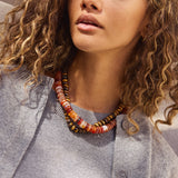 Amaris Semi-Precious Beaded Necklace - 18mm/Warm Multi