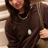 Chase Semi-Precious Pendant Necklace - Light Blue