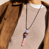 Marlowe Statement Tassel Necklace - Pink/Blue