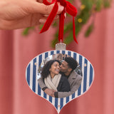 Picture Perfect Custom Ornament - Round Navy Frame