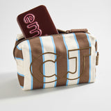 Striped Take It Away Custom Storage Pouch - Hazelnut