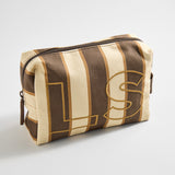 Striped Take It Away Custom Storage Pouch - Mocha