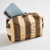 Striped Take It Away Custom Storage Pouch - Mocha