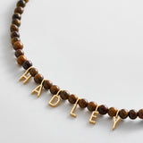 Mini Semi-Precious Custom Necklace  - 4mm Beads / Tiger's Eye