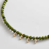 Mini Semi-Precious Custom Necklace - 4mm Beads / Olive Jade