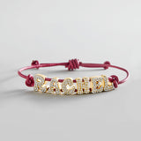 Pavé Bubble Cord Slider Bracelet  - Burgundy