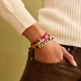 Pavé Bubble Cord Slider Bracelet  - Chocolate Brown
