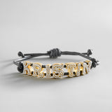 Pavé Bubble Cord Slider Bracelet  - Jet Black