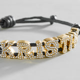 Pavé Bubble Cord Slider Bracelet  - Jet Black