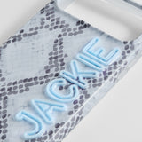 Fine Line Printed Custom iPhone Case - Snake Print/Baby Blue