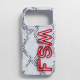 Fine Line Printed Custom iPhone Case - Snake Print/Dark Red