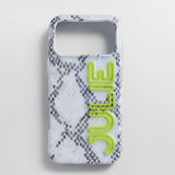 Fine Line Printed Custom iPhone Case - Snake Print/Chartreuse
