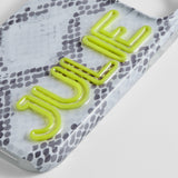 Fine Line Printed Custom iPhone Case - Snake Print/Chartreuse
